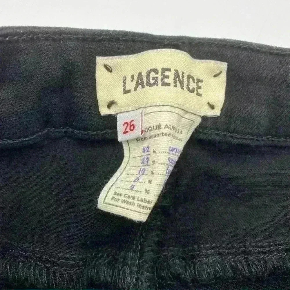 L'AGENCE Black Casual Tuxedo Margot High Rise Skinny Ankle Jeans Women's Size 26 - Picture 4 of 6